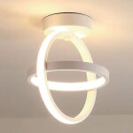 Plafonnier led de style minimaliste pour chambre, escalier, balcon et entr�e ? globe blanc rond � trois ...