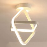 Plafonnier led de style minimaliste pour chambres, escaliers, balcons et entr�es ? globe carr� blanc ...