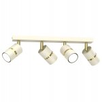 Plafonnier lustre plafon tube m�tal led gu10 beige dor� spot tube