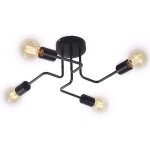 Plafonnier lutres luminaire industriel en metal, 8 lampe lumi�res e27 �clairage de plafond vintage pour ...