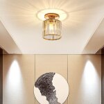 Plafonnier moderne en cristal led, luminaire abat - jour industriel, lampe e27 pour salon couloir salle ...