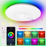 Plafonnier musique led haut - parleur bluetooth app plafonnier avec t�l�commande 36w