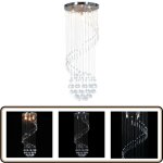 Vidaxl - plafonnier avec perles de cristal argent spirale g9 - luminaire suspendu - plafonnier moderne ...