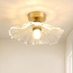 Plafonnier ptale, base en laiton et abat - jour en cristal, style vintage classique - a8400032