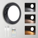 Plafonnier � piles avec t�l�commande, d�tecteur de mouvement sans fil rechargeable pour int�rieur, intensit� ...