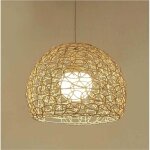 Plafonnier en rotin suspension sph�rique tiss�e � la main plafonnier creux en rotin indon�sien de style ...
