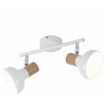 Plafonnier spot 2 flammes plafonnier blanc plafonnier 2 spots, t�l�commande dimmable, orientable, aspect ...
