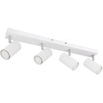 Plafonnier spot 4 flammes plafonnier blanc plafonnier salon avec spots orientables, m�tal, 4x gu10, lxlxh ...