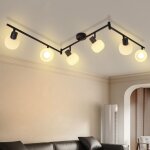 Plafonnier spot 6 ampoules spot noir spots de plafond en verre vintage intrieur moderne e14 design spots ...