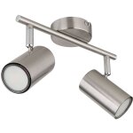 Plafonnier 2 flammes lampe de salon spot argent plafonnier mobile, 2x douille gu10, lxlxh 25x10x13, 5 ... Plafonnier 2 flammes lampe de salon spot argent plafonnier mobile, 2x douille gu10, lxlxh 25x10x13, 5 ...