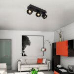 Plafonnier spot spot strip led 3 lampes spot noir orientable Plafonnier spot spot strip led 3 lampes spot noir orientable