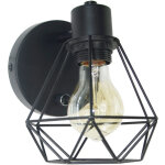 Plafonnier style industriel r�tro e27, applique murale design cage en m�tal �150mm, cuisine et chambre. ...