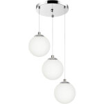 Plafonnier suspendu chrom� boule en verre led blanche lepe 13 - 572