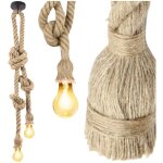 Plafonnier suspendu, corde de jute, pour salon, cuisine, loft, bohme, luminaire