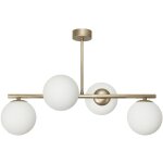 Plafonnier suspendu lustre boule de verre lampes e14 led titan patine 14 - 901