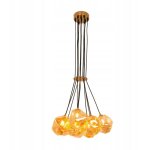 Plafonnier suspendu pour salon, salle � manger, dor�, 10 boules de verre