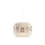 Jardibricodeco - plafonnier suspension luminaire pour enfants e27 blanc - gris - marron d30x20cm