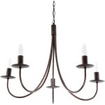 Plafonnier traditionnel suspendu, bougeoir, noir, vieil or, lumen old 710