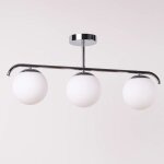 Barcelona led - plafonnier triple globe en verre et métal doré 'talí' - 3xe27 - chromé Barcelona led - plafonnier triple globe en verre et métal doré 'talí' - 3xe27 - chromé