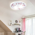 Globo - plafonnier chambre d'enfant rose fille licorne lampe de plafond pour enfants, m�tal, 2x e27 douilles, ...