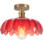 Plafonnier en verre lampe de plafond en cristal plafonnier r�tro lustre moderne e27 pour couloir cuisine ...