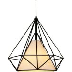Plafonnier vintage en forme de cage de diamant 25cm lampe de plafond en fer lustre de restaurant, bar, ...