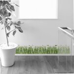 Plage - 2 stickers autocollants dcoratifs 30x21cm - photo herbes hautes & papillons / coccinelles