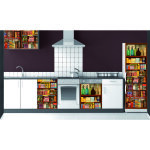 Sticker mural réfrigérateur vintage, 180 cm x 60 cm, photo trompe l'oeil étagère épicerie ancienne. décorez ... Sticker mural réfrigérateur vintage, 180 cm x 60 cm, photo trompe l'oeil étagère épicerie ancienne. décorez ...