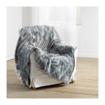 Plaid 125 x 150 cm imitation fourrure antartic gris
