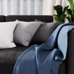 Plaid 140x200 cm adele bleu, par soleil d'ocre