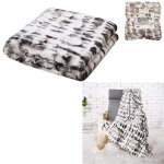 Plaid 140x200 cm en tissu imitation fourrure noir et blanc