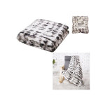 Plaid 140x200 cm en tissu imitation fourrure noir et blanc