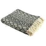 Plaid ethnique frange motif carreaux 120x150cm