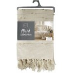 Douceur d'int�rieur - plaid � franges - 125 x 150 cm - ecru - ecru