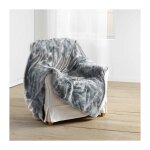 Douceur d'intrieur - plaid imitation fourrure antartic gris 180x220