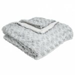 Plaid imitation fourrure  boucle  120x160cm gris clair