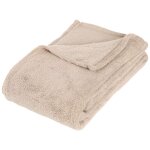 Atmosphera - plaid kiesa microfibre beige 125x150cm crateur d'intrieur