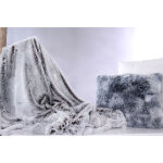 Enjoy home - plaid imitation fourrure doubl polaire ours 130x160 gris fonce