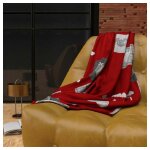 Plaid polaire microfibre doubl sherpa 120x160 cm love rouge, par soleil d'ocre