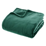 Plaid uni en flanelle rectangle 230x180 cm - vert silumen