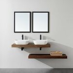 Plan suspendu pour vasque top noyer 120 x 46 cm