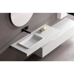 Bernstein - plan de toilette en fonte min�rale b30 - blanc mat - largeur s�lectionnable 80 cm