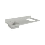 Plan de travail monobloc planiquartz avec �vier - 140 cm - snova - �vier � gauche - plaque de cuisson ...