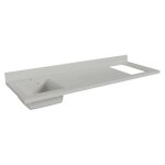 Plan de travail monobloc planiquartz avec �vier - 180 cm - snova - �vier � gauche - plaque de cuisson ...