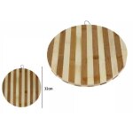 Planche � d�couper en bois de bambou naturel table tranchage cuisine ronde 32cm 58376