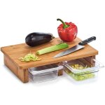 Zeller - planche  dcouper avec tiroirs coulissants, accessoire de cuisine en bambou - 40, 5 x 26, 5 ...