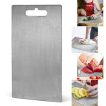 Planche � d�couper en titane pur 29x20cm, �paisseur 1. 5mm, double face, pour viande et fruits, portable, ...