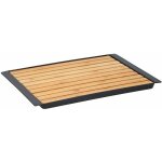 Planche � pain en bois de bambou avec plateau ramasse - miettes 38x27cm