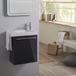 Lave mains anthracite brillant pour wc avec robinet eau froide  droite