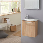 Meuble lave - mains pour wc finition chne oak avec robinet eau froide